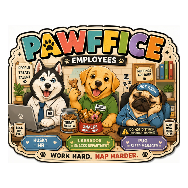 Pawffice Employees Fridge Magnet