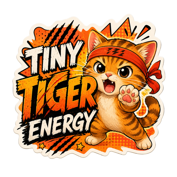 Tiny Tiger Energy Cat Magnet