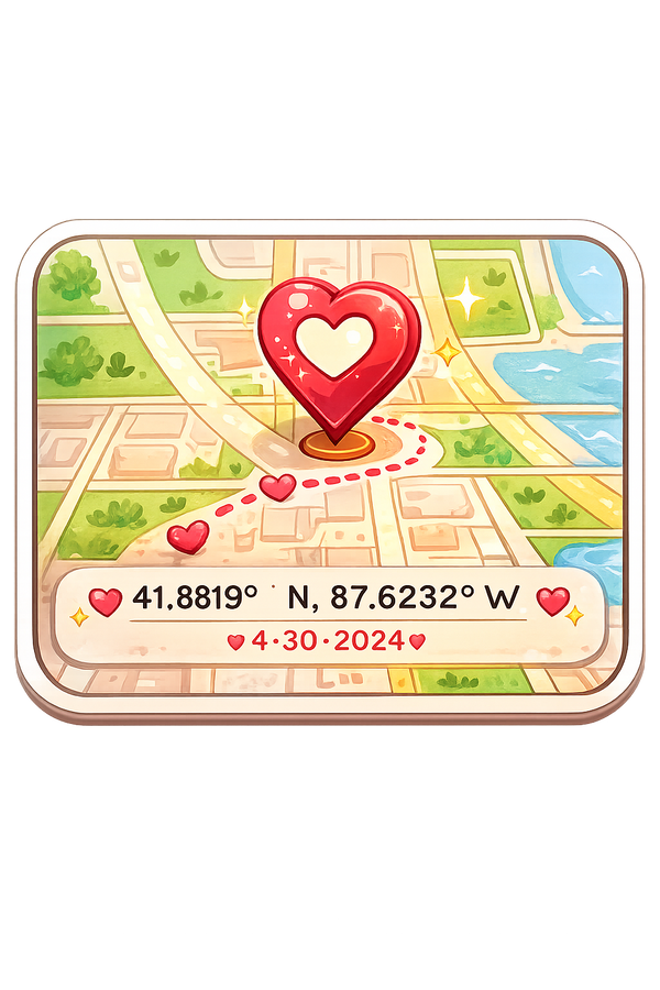 Proposal Location Coordinates Fridge Magnet