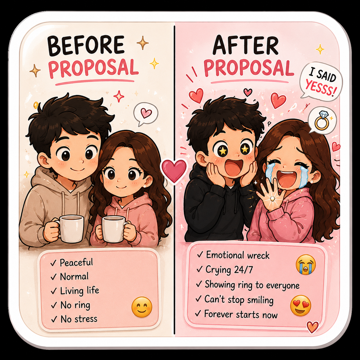 Before & After Proposal Fridge Magnet