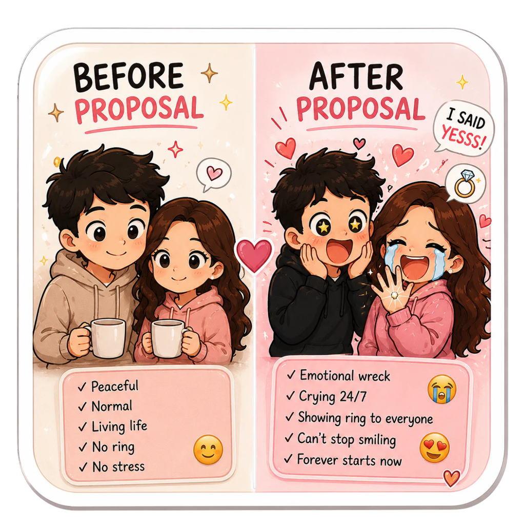 Before & After Proposal Fridge Magnet