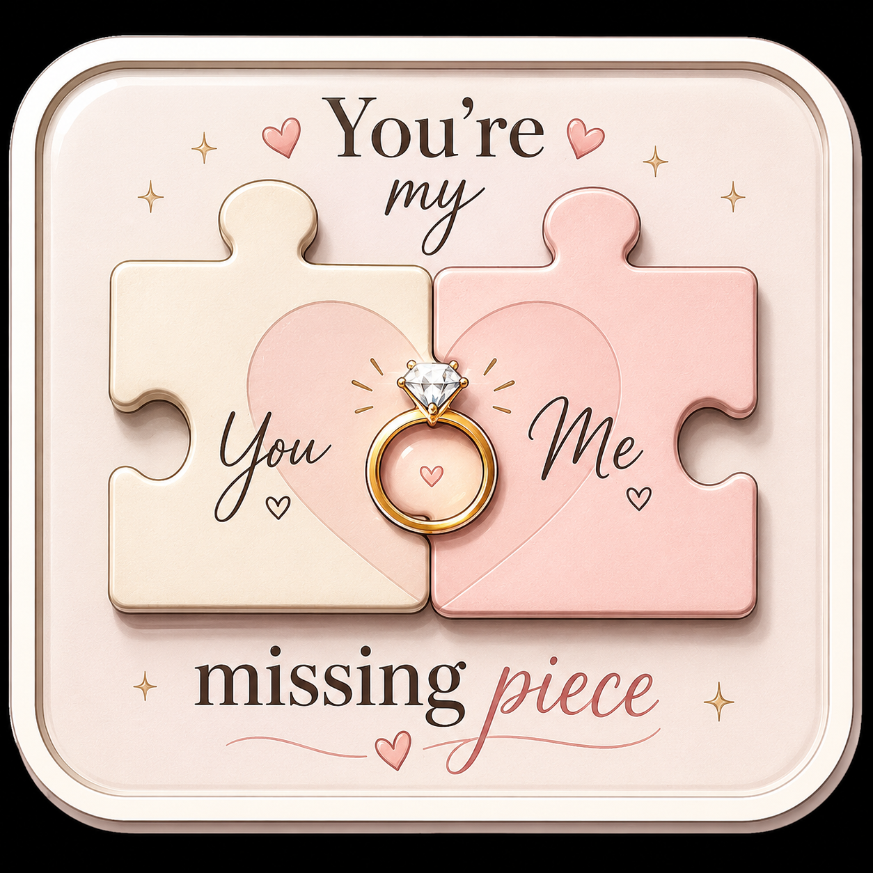 You're My Missing Piece Proposal Fridge Magnet