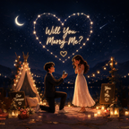 Will You Marry Me Starlight Proposal Fridge Magnet