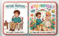 Before Proposal vs After Proposal Fridge Magnet