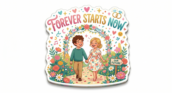 Forever Starts Now Floral Proposal Fridge Magnet
