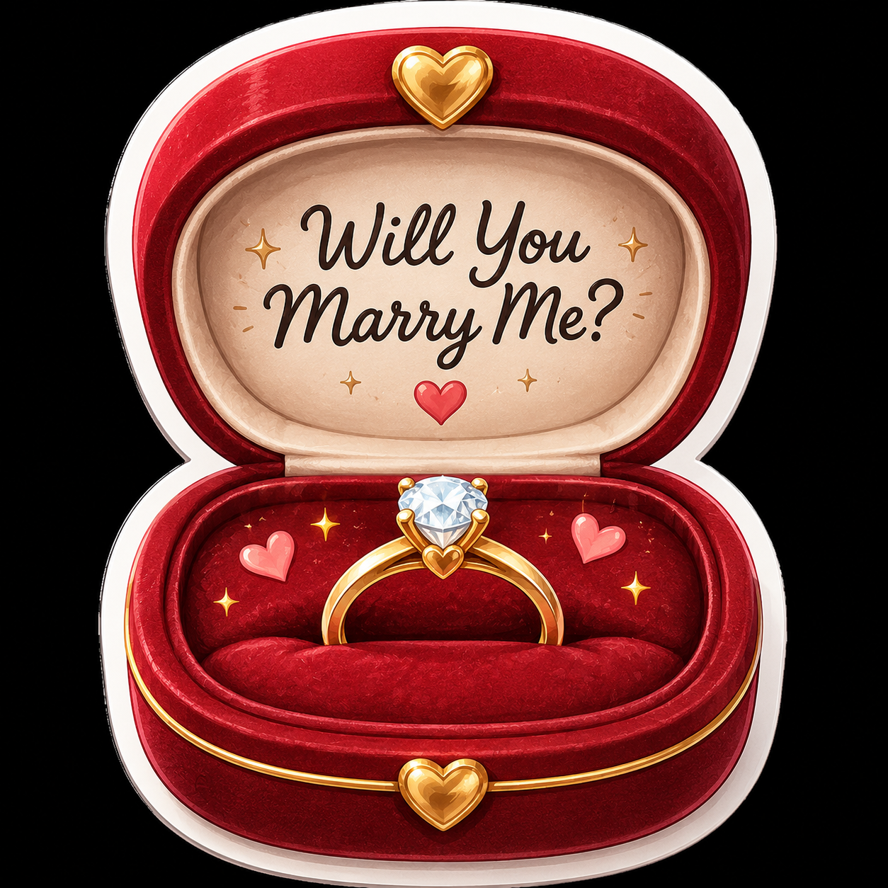 Will You Marry Me Ring Box Fridge Magnet