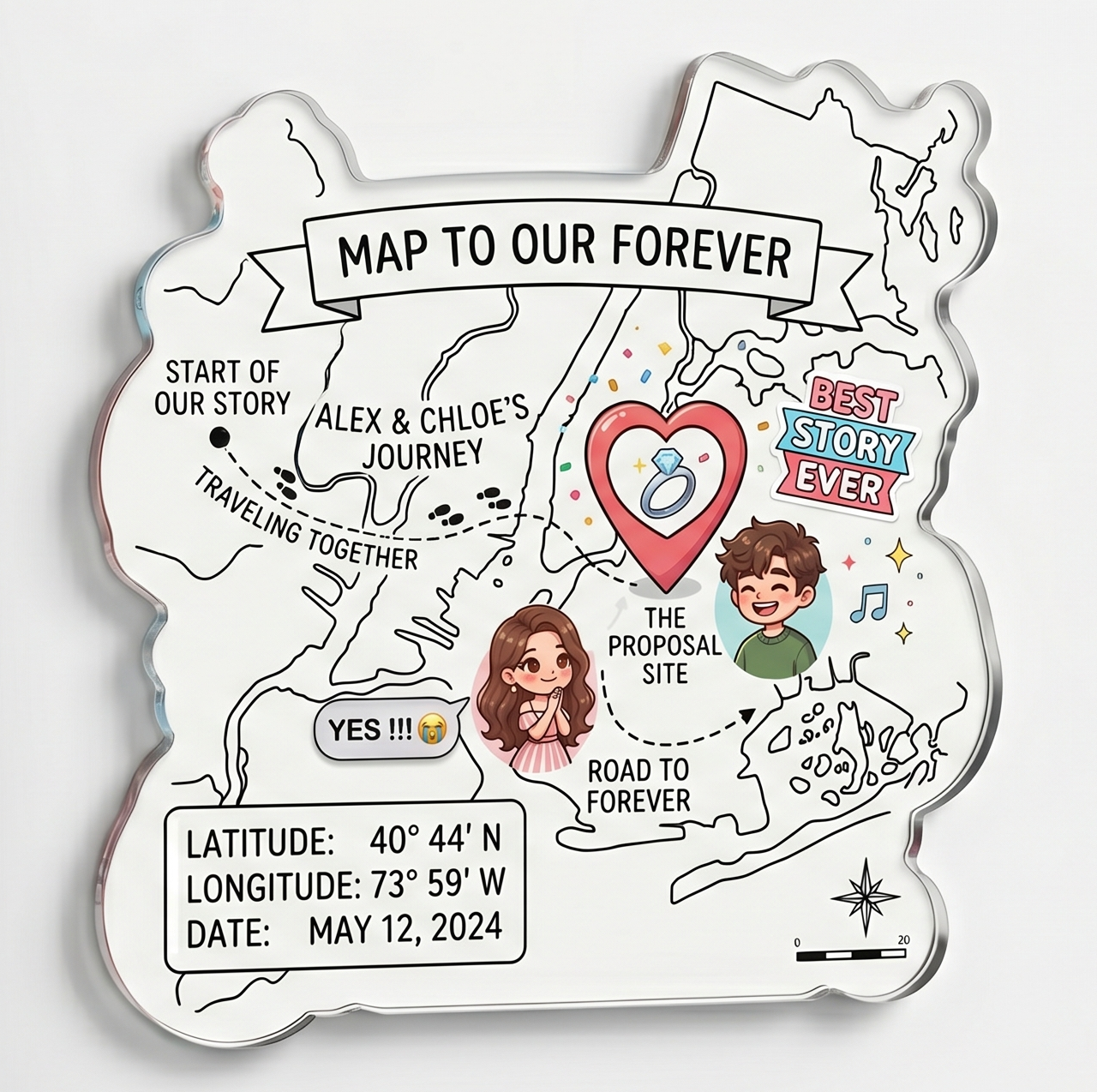 Best Day Ever Proposal Story Fridge Magnet