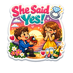 She Said Yes Sunset Proposal Fridge Magnet
