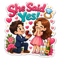She Said Yes Engagement Celebration Fridge Magnet
