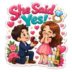 She Said Yes Engagement Celebration Fridge Magnet