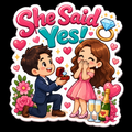 She Said Yes Engagement Celebration Fridge Magnet