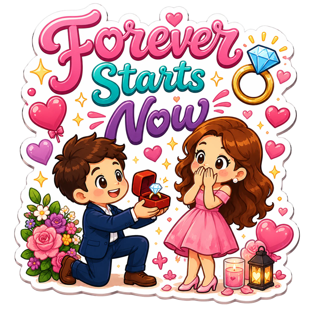 Forever Starts Now Proposal Fridge Magnet