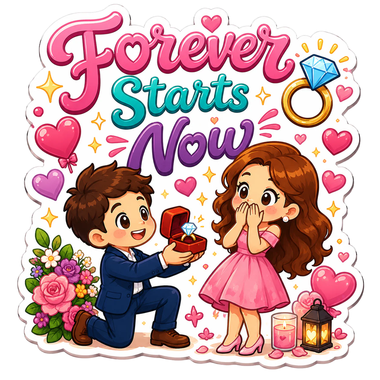Forever Starts Now Proposal Fridge Magnet