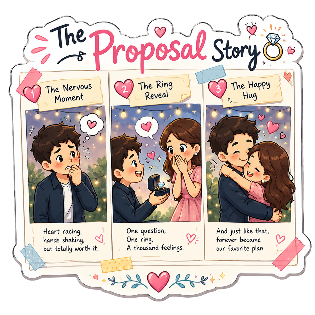 The Proposal Story Comic Fridge Magnet