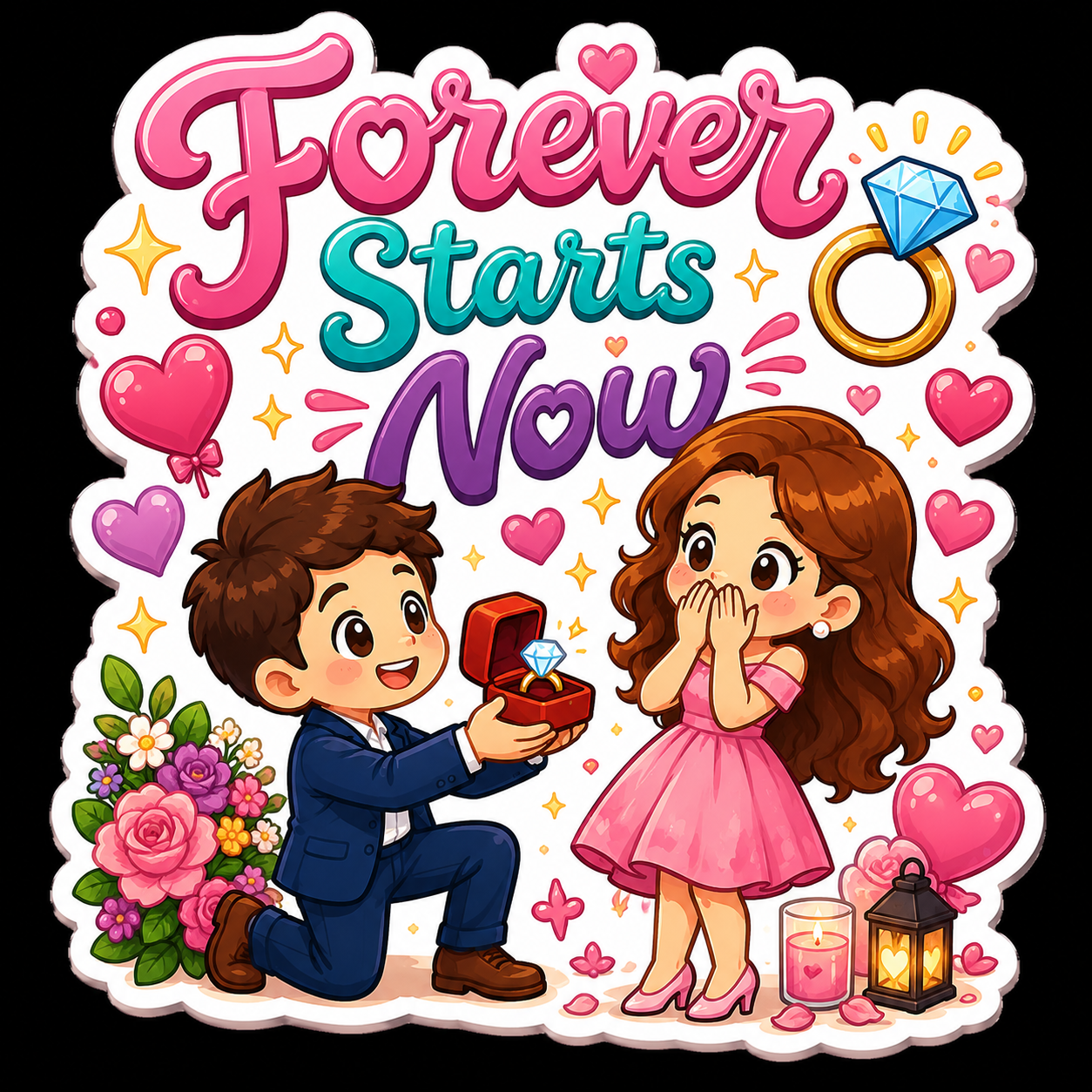 Forever Starts Now Proposal Fridge Magnet
