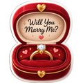 Will You Marry Me Ring Box Fridge Magnet