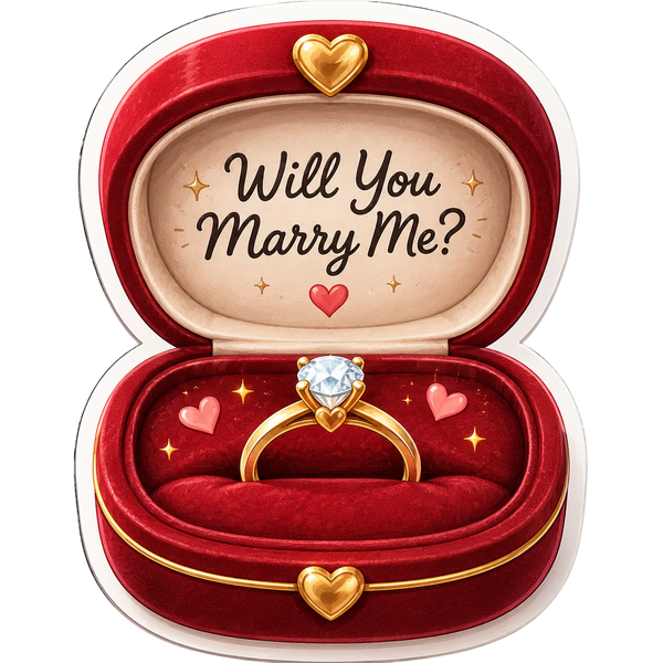 Will You Marry Me Ring Box Fridge Magnet