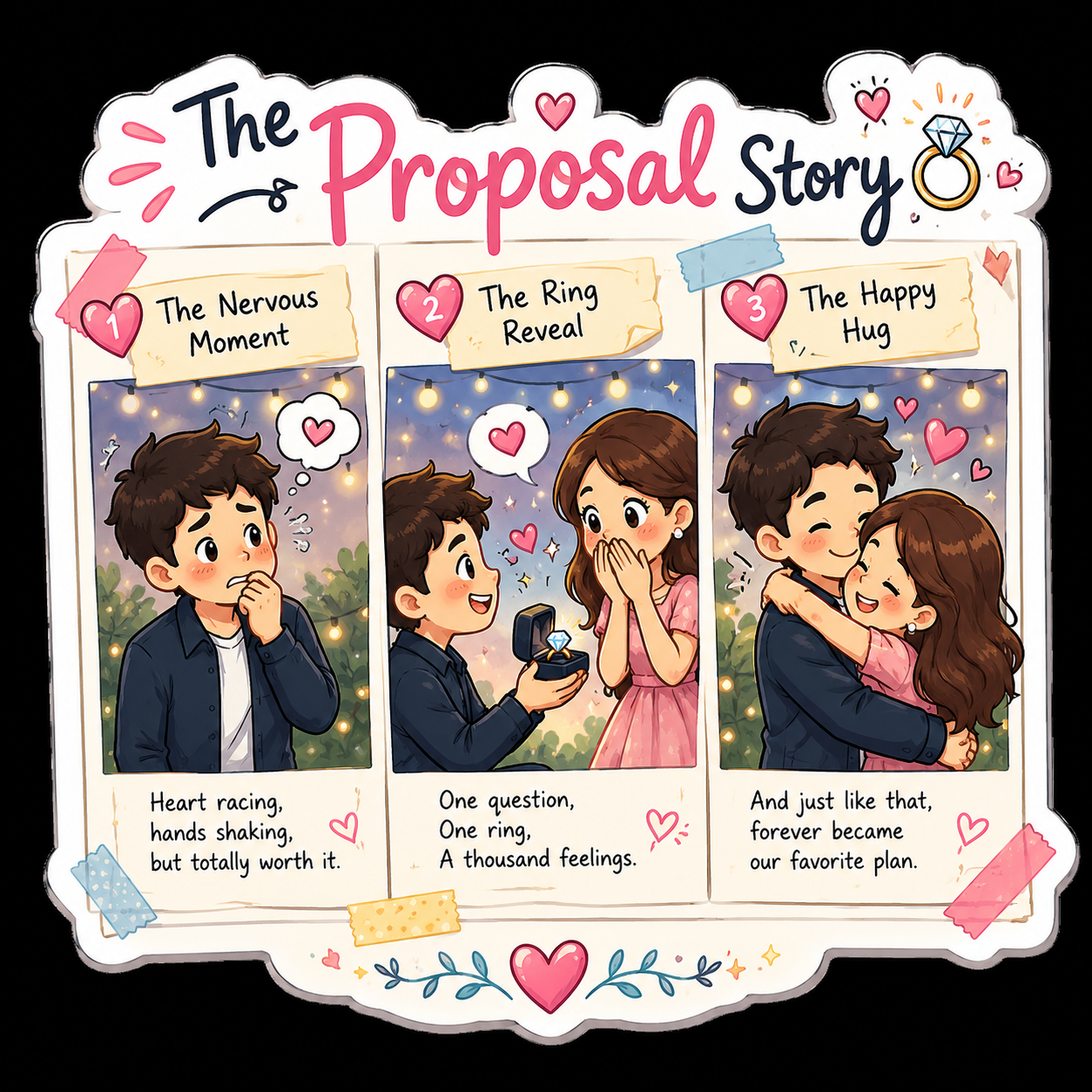The Proposal Story Comic Fridge Magnet