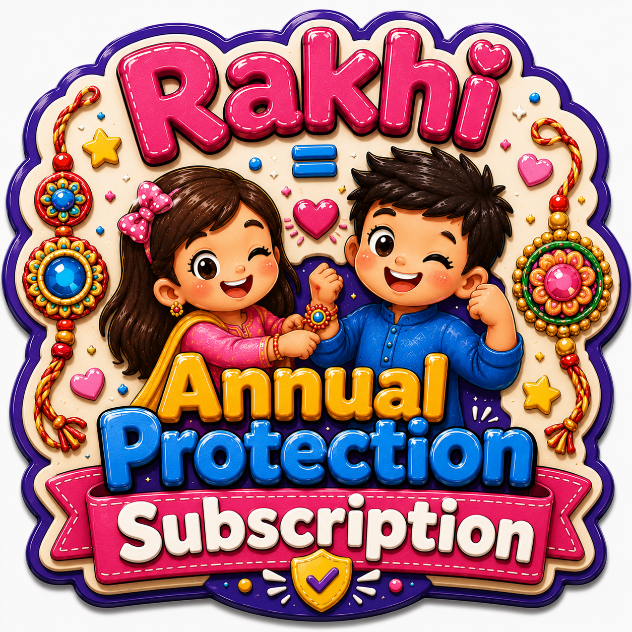 Rakhi annual protection subscription cute magnet.