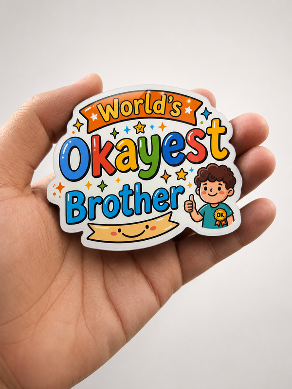World's Okayest Brother Fridge Magnet | Funny Brother Gift