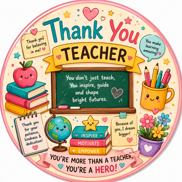 Thank You Teacher Fridge Magnet
