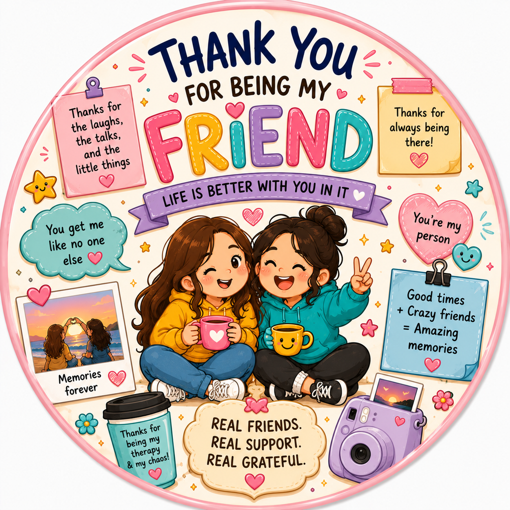 Thank You for Being My Friend Fridge Magnet