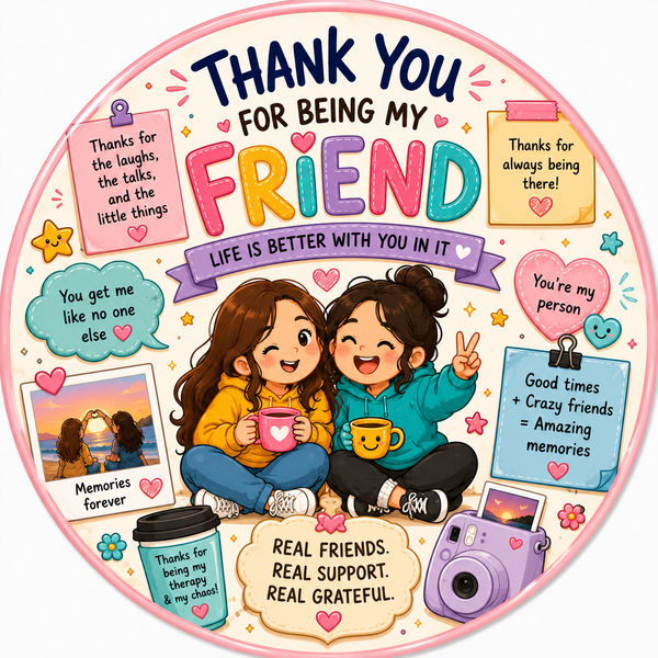 Thank You for Being My Friend Fridge Magnet