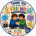 Thank You for Being My Friend (Boys) Fridge Magnet