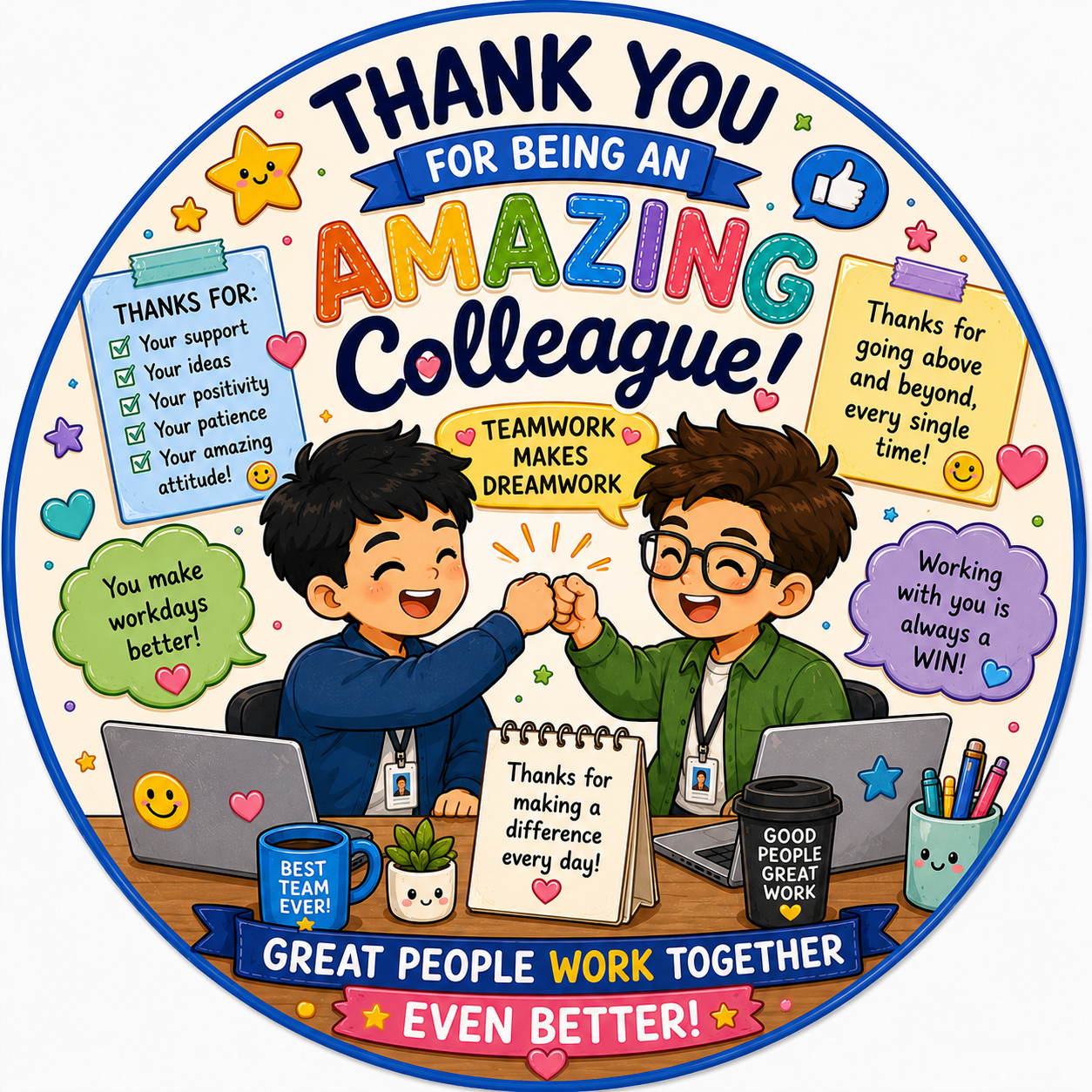 Amazing Colleague Teamwork Fridge Magnet