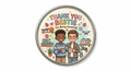 Thank You Bestie For Being Amazing premium MDF fridge magnet with cheerful friendship illustration.
