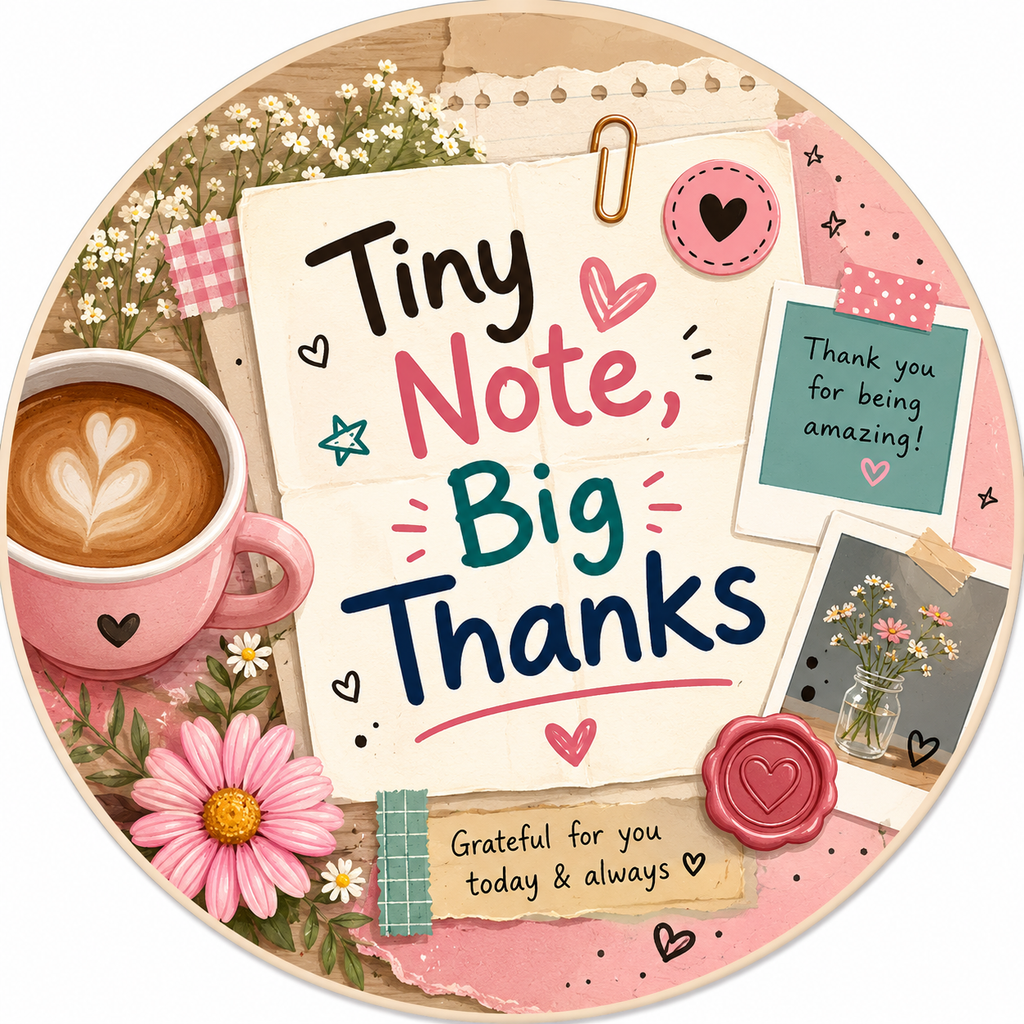 Tiny Note, Big Thanks Fridge Magnet