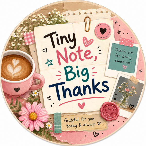 Tiny Note, Big Thanks Fridge Magnet