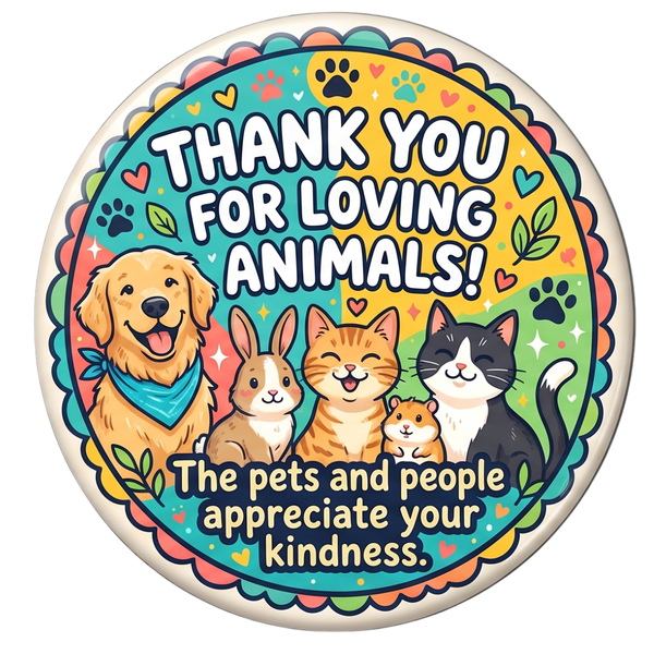 Thank You for Loving Animals Fridge Magnet