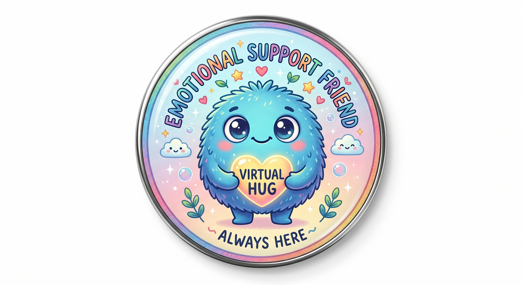 Emotional support friend virtual hug fridge magnet.