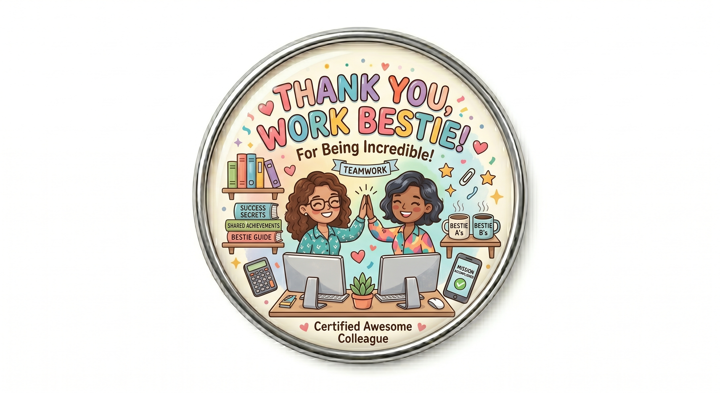 Thank you work bestie colleague fridge magnet.
