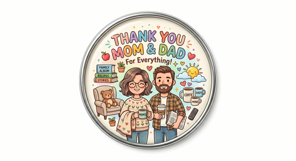 Thank you mom and dad appreciation fridge magnet.