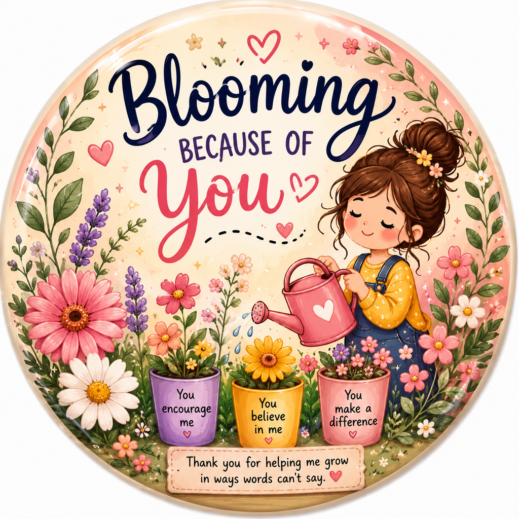 Blooming Because of You Fridge Magnet