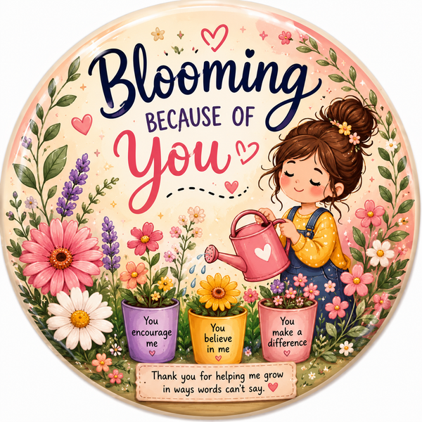 Blooming Because of You Fridge Magnet