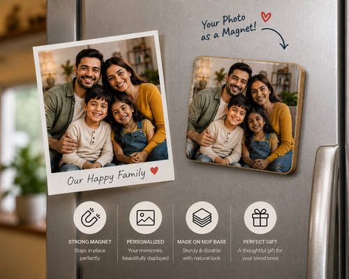 Custom Family Photo Fridge Magnet
