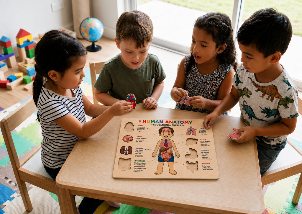 Human Anatomy Educational MDF Puzzle (A4 Size)