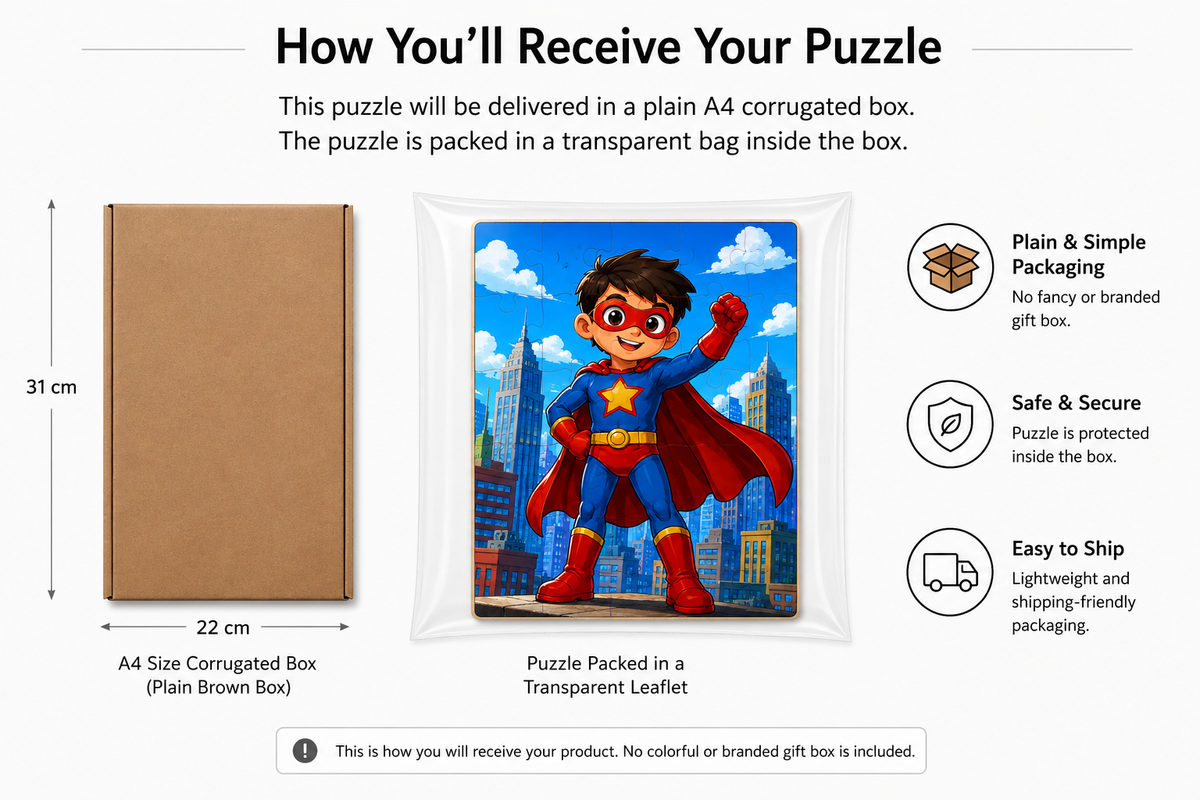 Little Superhero MDF Puzzle (A4 Size)