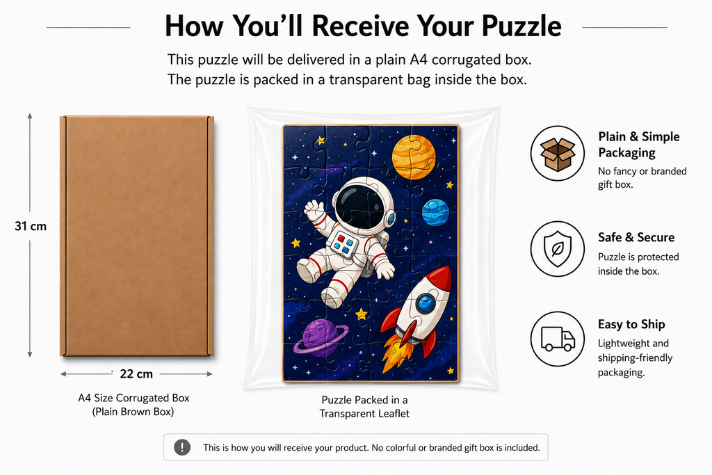 Astronaut Space Adventure MDF Puzzle (A4 Size)