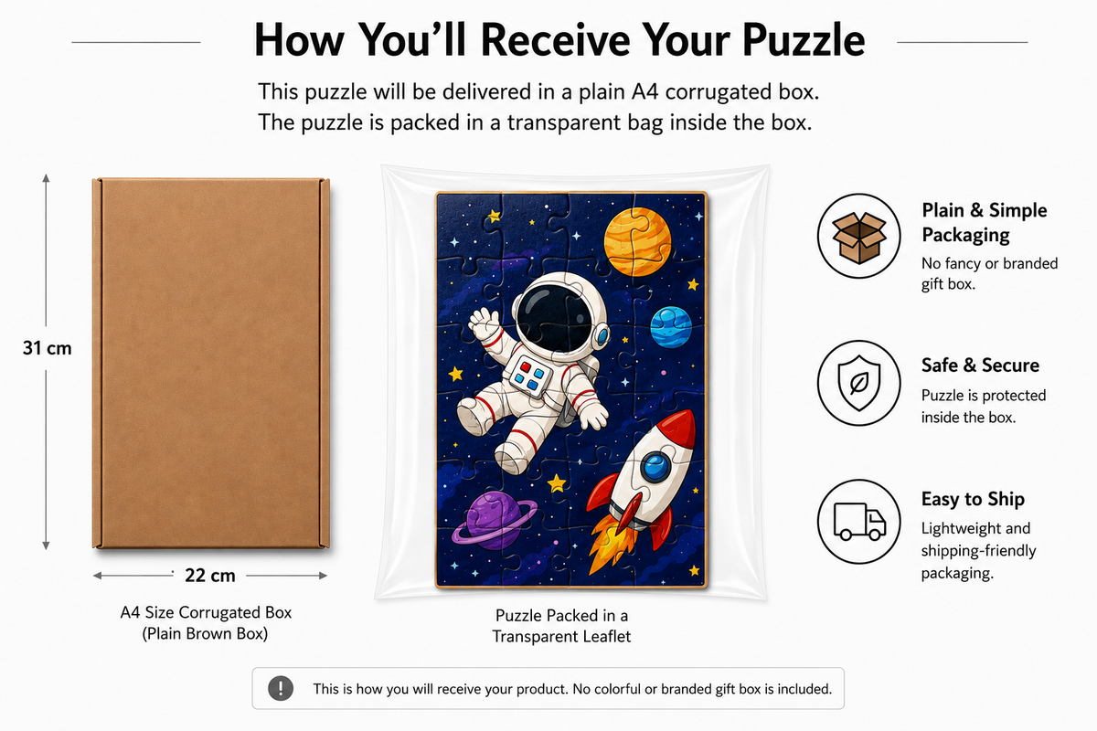 Astronaut Space Adventure MDF Puzzle (A4 Size)