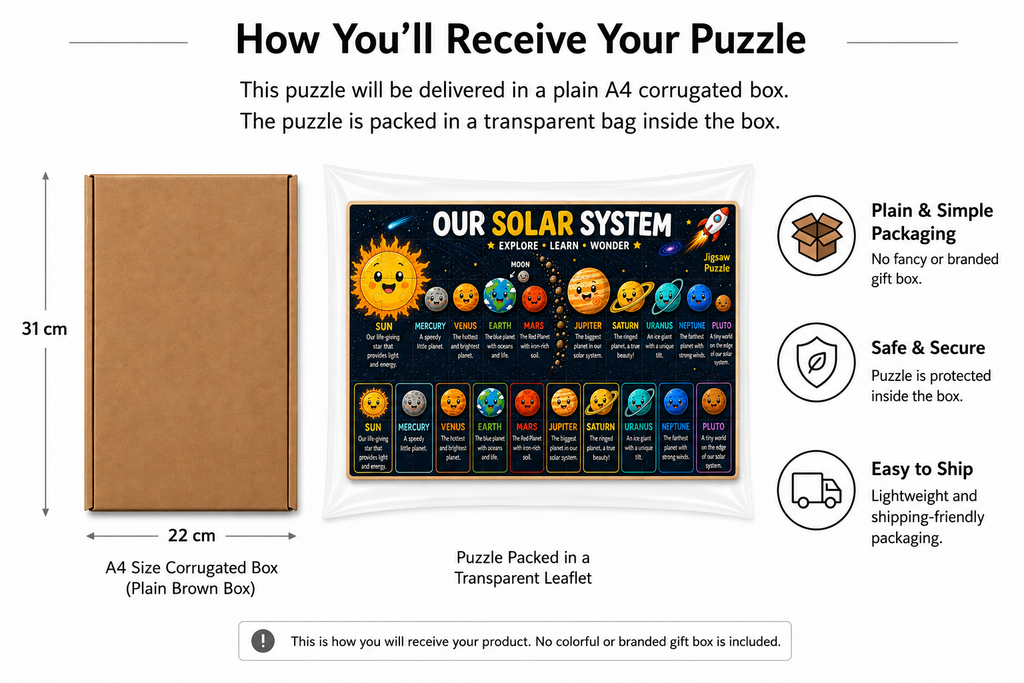 Solar System Educational MDF Puzzle (A4 Size)