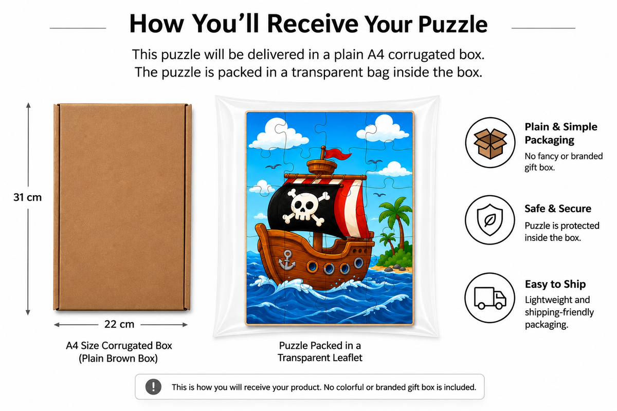 Pirate Ship Adventure MDF Puzzle (A4 Size)