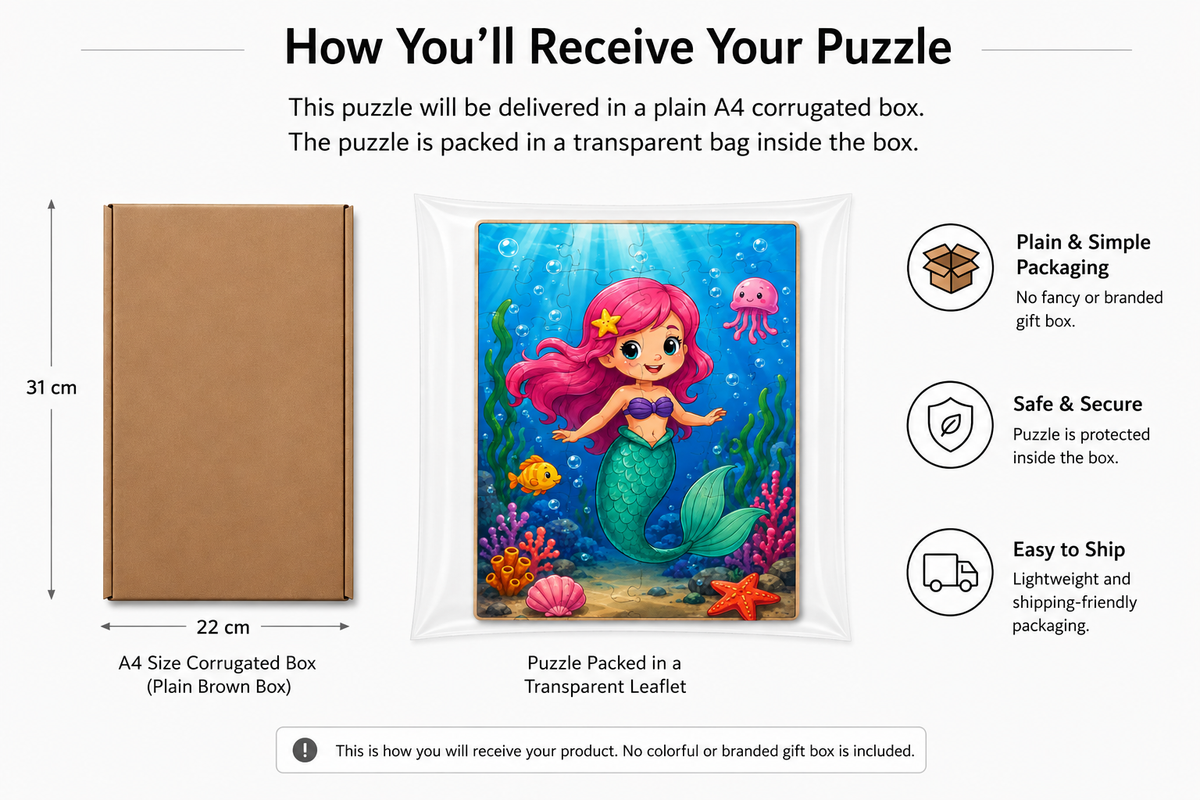 Magical Mermaid Underwater MDF Puzzle (A4 Size)