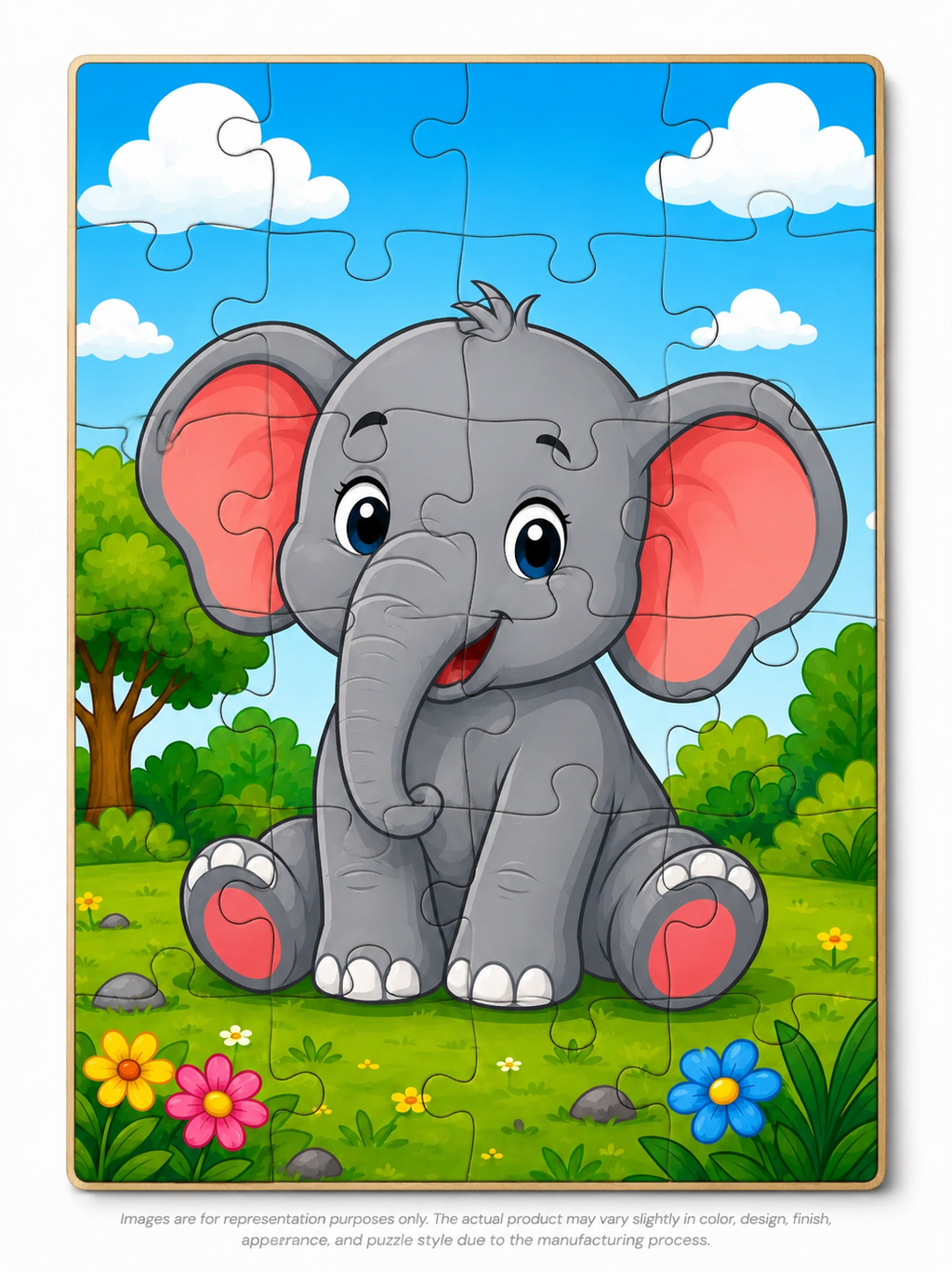 Cute Baby Elephant MDF Puzzle (A4 Size)