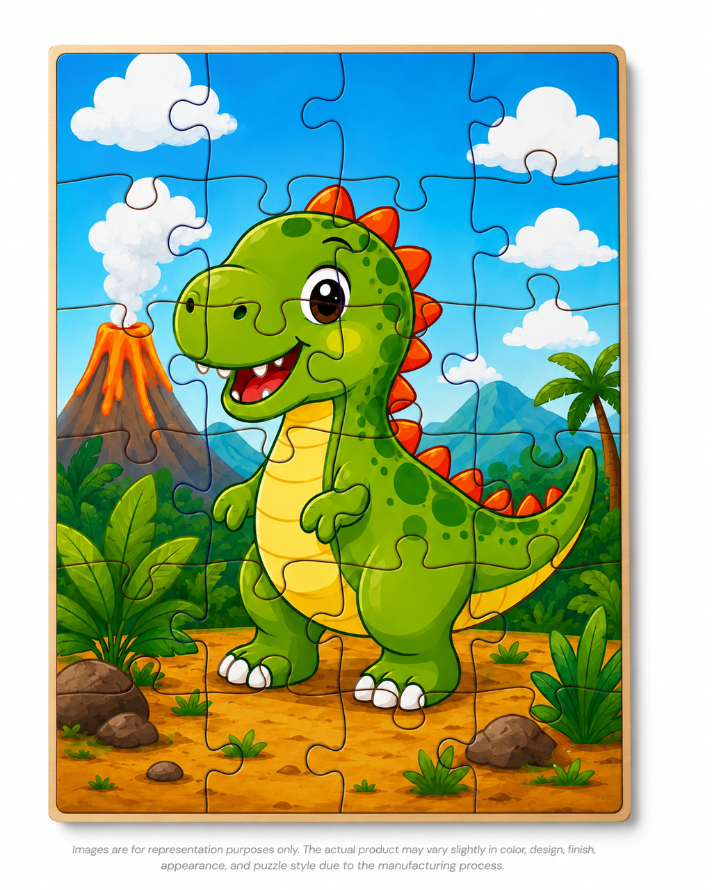 Cute Dinosaur Adventure MDF Puzzle (A4 Size)