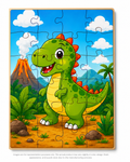 Cute Dinosaur Adventure MDF Puzzle (A4 Size)