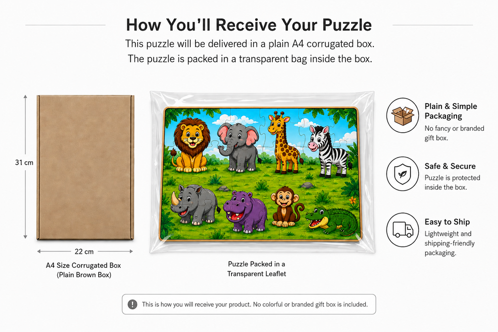 Wild Animals Puzzle  (A4 Size)